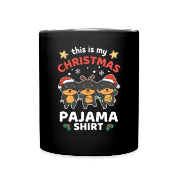Rottweiler Pyjamas de Noël Chiens - Mug uni - noir - Devant