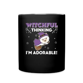 Alpaca Halloween Witch Witches I'm Adorable - Full Colour Mug - black - Front