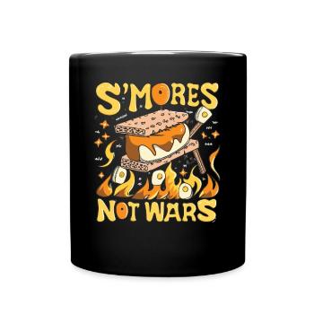 Camping for Peace - Enjoy SMORES and more - Full Colour Mug - black - Front