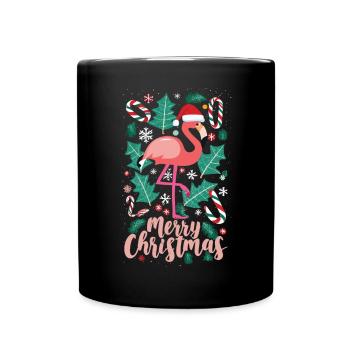 Christmas with Flamingos - Contemplative Moments - Full Colour Mug - black - Front