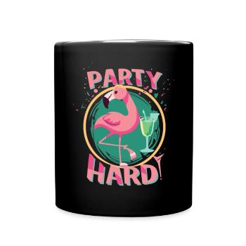 Party Flamingo Flair - Spaß, Freiheit, Feierlaune - Tasse einfarbig - Schwarz - Vorne