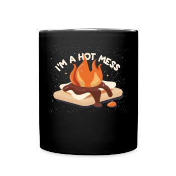 Sweet SMORES Mess - I'm a hot mess - Full Colour Mug - black - Front