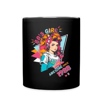 80s Born 1988 Birthday Design Women - Full Colour Mug - black - Front