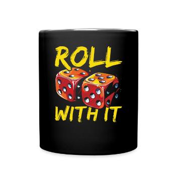 Jeu de stratégie de société de backgammon jeu de dés - Mug uni - noir - Devant