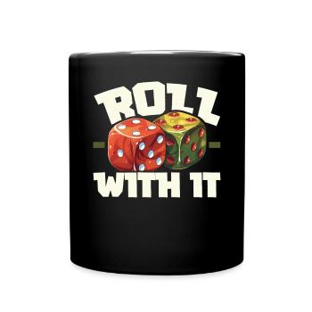 Jeu de stratégie de société de backgammon jeu de dés - Mug uni - noir - Devant