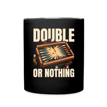 Jeu de stratégie de société de backgammon jeu de dés - Mug uni - noir - Devant