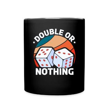 Jeu de stratégie de société de backgammon jeu de dés - Mug uni - noir - Devant