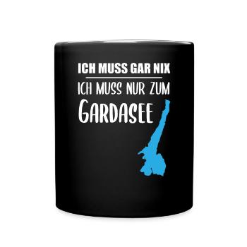 Gardasee-Pflicht – Der Rest ist Optional - Tasse einfarbig - Schwarz - Vorne