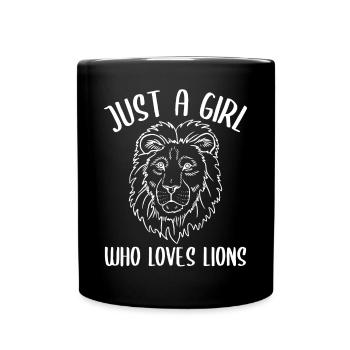 Girl, Lion Love – Une connexion sauvage - Mug uni - noir - Devant