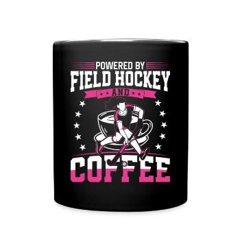 Field Hockey Coffee Powered By - Tasse einfarbig - Schwarz - Vorne