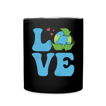 Ecologist Ecology Environment LOVE - Full Colour Mug - black - Front