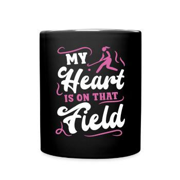 Field Hockey Mom My Heart Is On - Full Colour Mug - black - Front