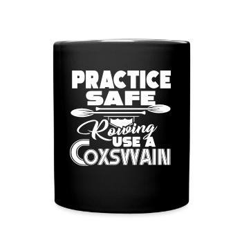 Rowing Practice Safe Rowing - Full Colour Mug - black - Front