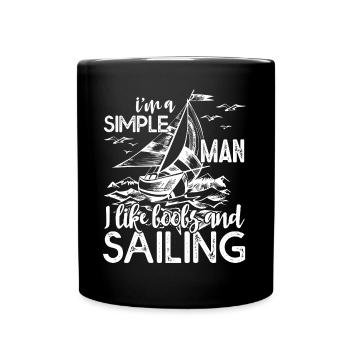 Sailing I Like Boobs And Sailing - Full Colour Mug - black - Front