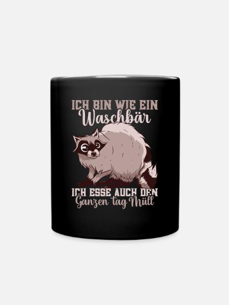 Waschbärliebhaber Waschbär Kostüm Tiere Waschbären - Tasse einfarbig - Schwarz