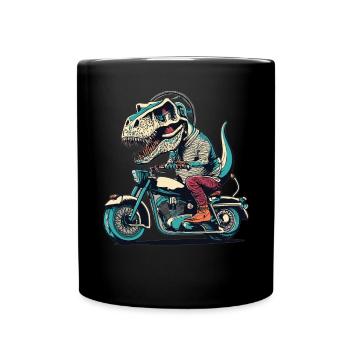 T-Rex Biker - A Primeval Ride - Full Colour Mug - black - Front
