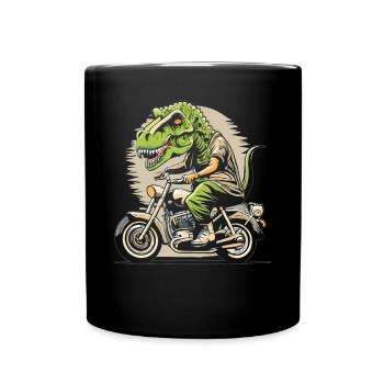 T-Rex conduit une moto - Mug uni - noir - Devant