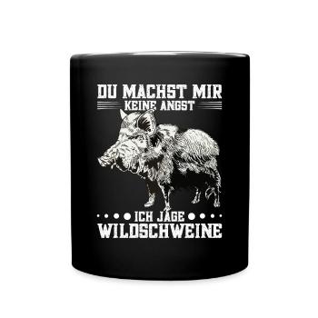 Wildschweinliebhaber Wildschwein Wildschweinjäger - Tasse einfarbig - Schwarz - Vorne