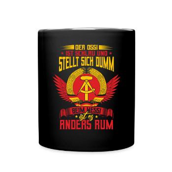 Lustige DDR Osten Sprüche Heimat - Tasse einfarbig - Schwarz - Vorne