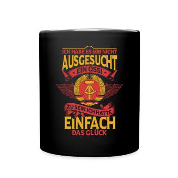 Ossi Ostdeutscher DDR Dialekt Sachsen - Tasse einfarbig - Schwarz - Vorne
