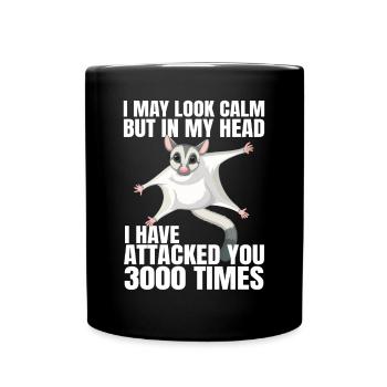 Sugar Glider Flying Squirrel - Full Colour Mug - black - Front