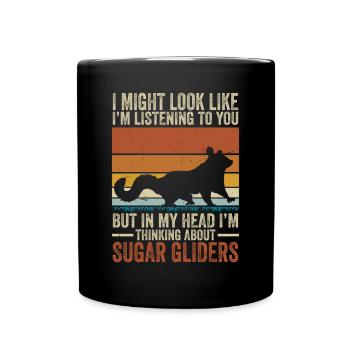 Sugar Glider Flying Squirrel - Full Colour Mug - black - Front
