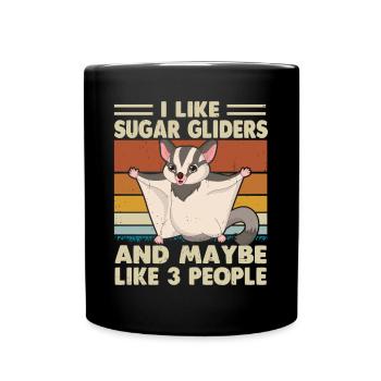 Sugar Glider Flying Squirrel - Full Colour Mug - black - Front
