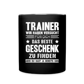 Trainer Abschied Mannschaft Verein Geschenk - Tasse einfarbig - Schwarz - Vorne