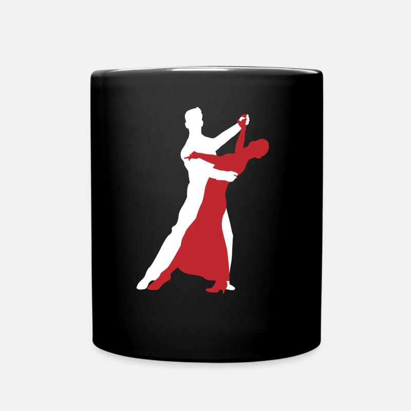 Weiß-Rot Tanzpaar Eleganz in Bewegung Geschenk - Tasse einfarbig - Schwarz