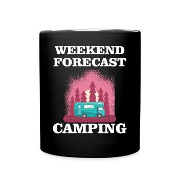 Weekend Forecast - Camping - Full Colour Mug - black - Front