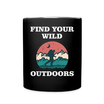 Find your Wild Outdoors - Full Colour Mug - black - Front