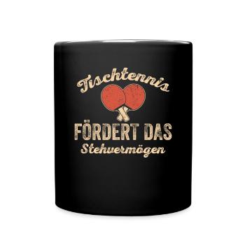 Tischtennis Tischtennisplatte Tischtennisspieler - Tasse einfarbig - Schwarz - Vorne