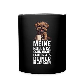 Meine Bolonka schnarcht lauter - Bolonka Zwetna - Tasse einfarbig - Schwarz - Vorne