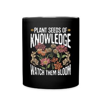 Enseignant Graines de plantes de fleurs sauvages de la connaissance - Mug uni - noir - Devant