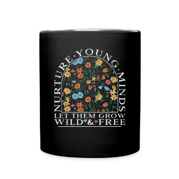 Teacher Wildflower Young Minds Let Them Grow - Full Colour Mug - black - Front