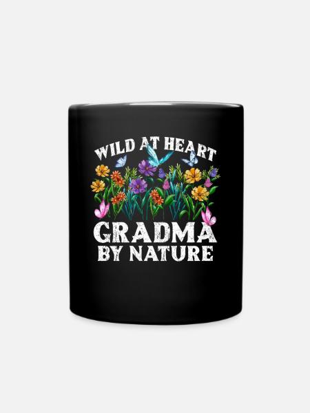 Oma Wildblume Blumen Natur Liebe - Tasse einfarbig - Schwarz