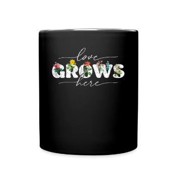 Wildblumenblume Blumenliebe wächst hier Familie - Tasse einfarbig - Schwarz - Vorne
