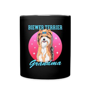 Biewer Terrier Granny Dog Owner Gift - Full Colour Mug - black - Front
