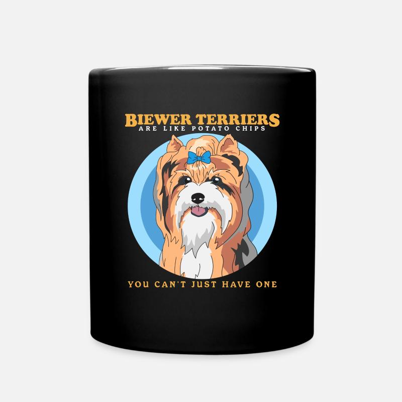 Biewer Terrier Yorkshire Hundebesitzer Geschenk - Tasse einfarbig - Schwarz