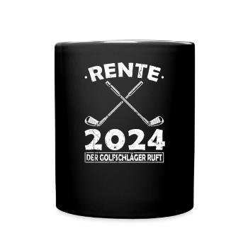 Rente 2024 Golfschläger Ruhestand Golfen - Tasse einfarbig - Schwarz - Vorne