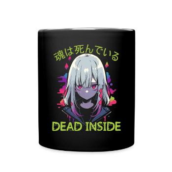 Dead Inside Sarkastische Gothic Skelett Halloween - Tasse einfarbig - Schwarz - Vorne