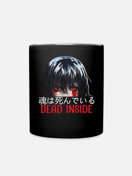 Dead Inside Sarkastische Gothic Skelett Halloween - Tasse einfarbig - Schwarz