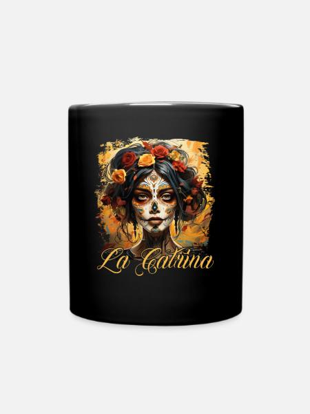 La Catrina Cooles Dia De Los Muertos Design - Tasse einfarbig - Schwarz