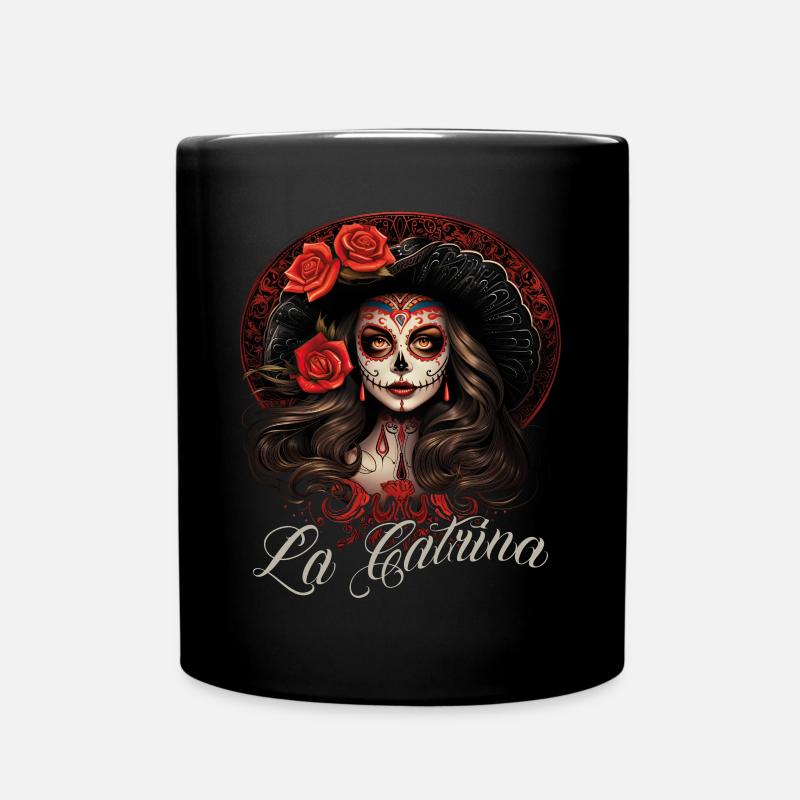 La Catrina Cooles Dia De Los Muertos Design - Tasse einfarbig - Schwarz