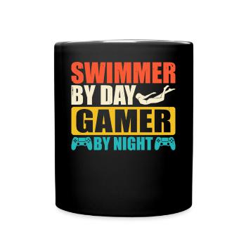 Schwimmen Schwimmer - Tasse einfarbig - Schwarz - Vorne