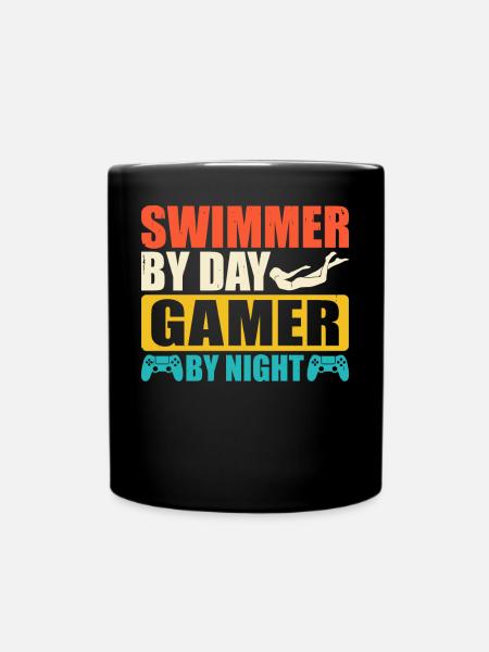 Schwimmen Schwimmer - Ensfarvet krus - sort