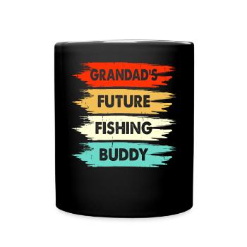 Grands-pères futur compagnon de pêche - Mug uni - noir - Devant