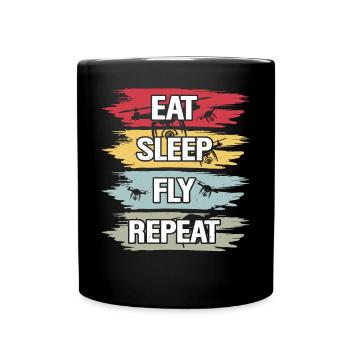 Skydiving - Tasse einfarbig - Schwarz - Vorne