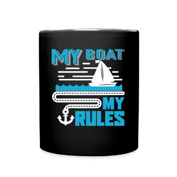 Sailor Sailor My Boat My Rules - Full Colour Mug - black - Front