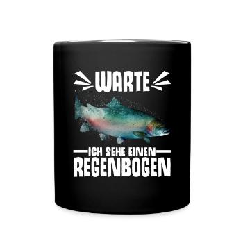 Forellen Angeln - Tasse einfarbig - Schwarz - Vorne